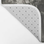 Pathway of light, sunlight and sunbeams in forest black and white photograph by J W Chapman Taylor Bath Mat Gallery Image 2