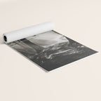 Pathway of light, sunlight and sunbeams in forest black and white photograph by J W Chapman Taylor Yoga Mat Gallery Image 2
