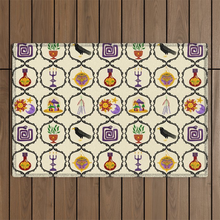 Whimsigothic Witch Mystical Magic Outdoor Rug Gallery Image 1