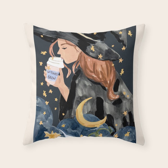 Witches' Brew by Sabina Fenn Throw Pillow Gallery Image 1