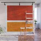 Burnt Orange Yellow Ochre Mid Century Modern Abstract Minimalist Rothko Color Field Squares Wall Mural Gallery Image 1