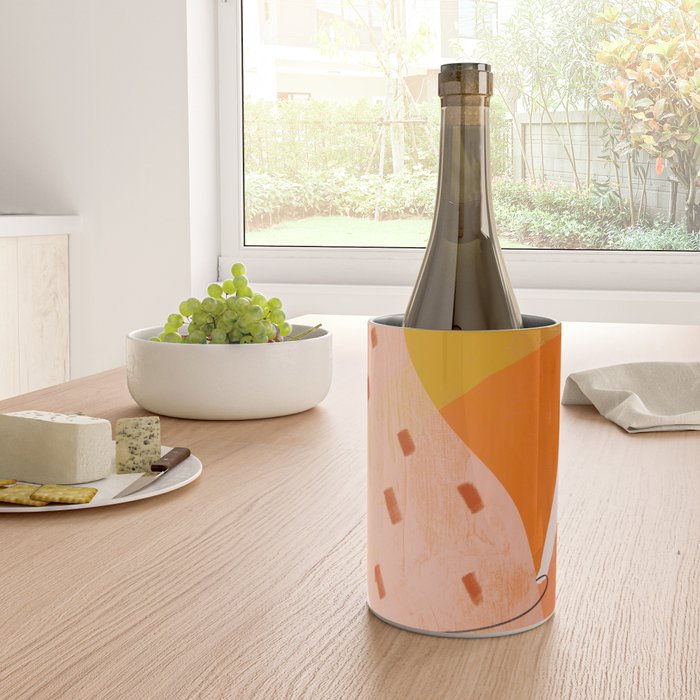 Abstract Sherbet Shapes Of Orange And Yellow. Wine Chiller Gallery Image 4