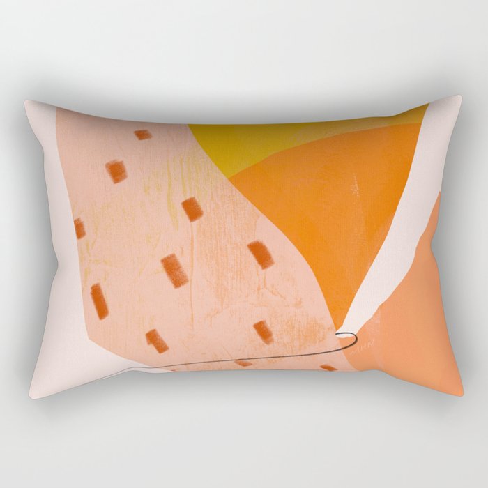 Abstract Sherbet Shapes Of Orange And Yellow. Rectangular Pillow Gallery Image 1