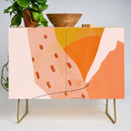 Abstract Sherbet Shapes Of Orange And Yellow. Credenza Gallery Image 1