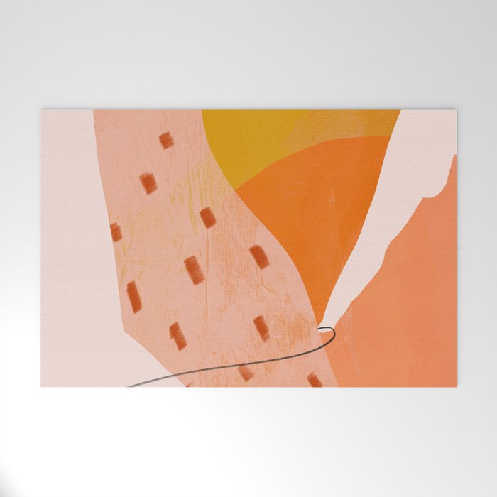 Abstract Sherbet Shapes Of Orange And Yellow. Welcome Mat Gallery Image 1