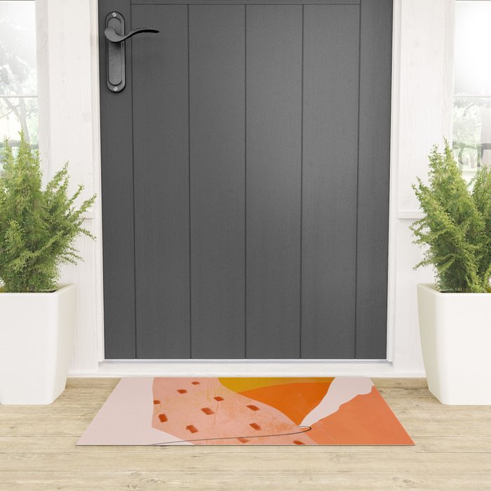 Abstract Sherbet Shapes Of Orange And Yellow. Welcome Mat Gallery Image 3