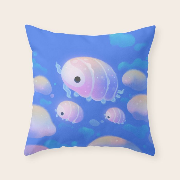 Cloud isopod Throw Pillow Gallery Image 6