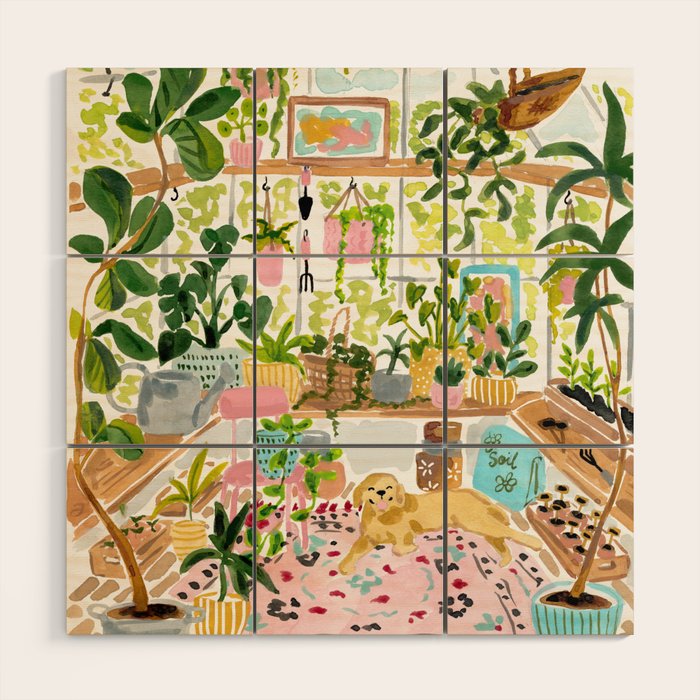 Greenhouse Dog Wood Wall Art Gallery Image 1