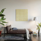 Mid Century Modern Atomic Stars Retro Starbursts Light Sage Green and Cream Pattern Wood Wall Art Gallery Image 2