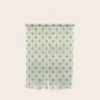Mid Century Modern Atomic Stars Retro Starbursts Light Sage Green and Cream Pattern Wall Hanging Gallery Image 1