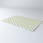 Mid Century Modern Atomic Stars Retro Starbursts Light Sage Green and Cream Pattern Rug Gallery Image 3