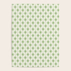 Mid Century Modern Atomic Stars Retro Starbursts Light Sage Green and Cream Pattern Poster Gallery Image 4