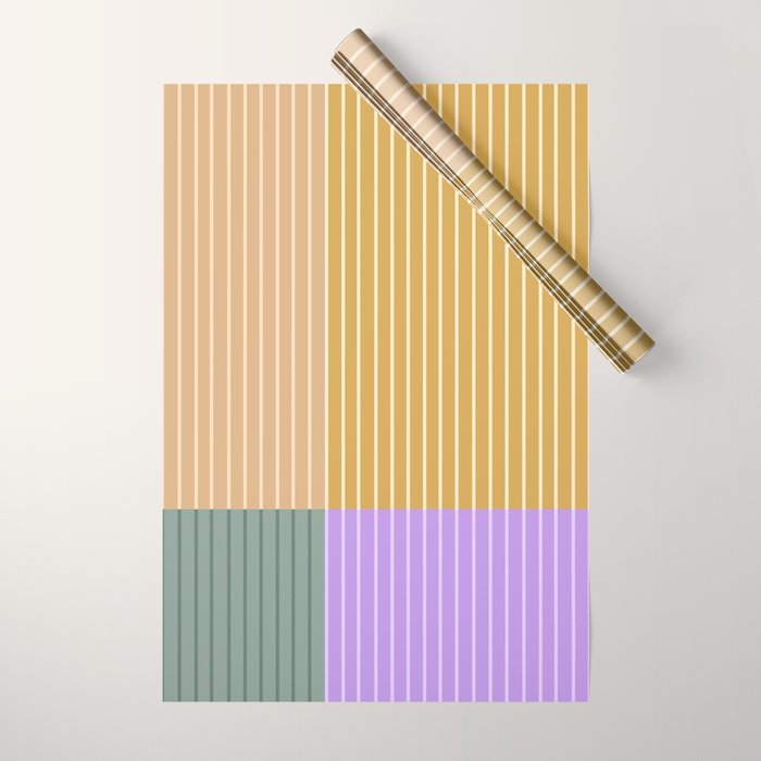 Color Block Line Abstract XLIII Wrapping Paper Gallery Image 1