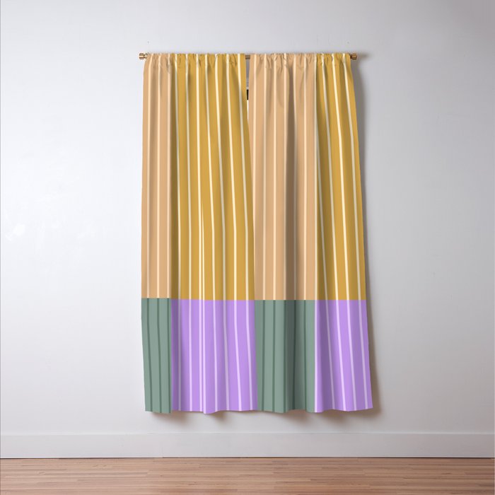 Color Block Line Abstract XLIII Window Curtain Gallery Image 3