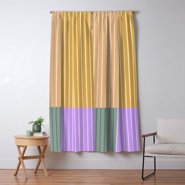 Color Block Line Abstract XLIII Window Curtain Gallery Image 1