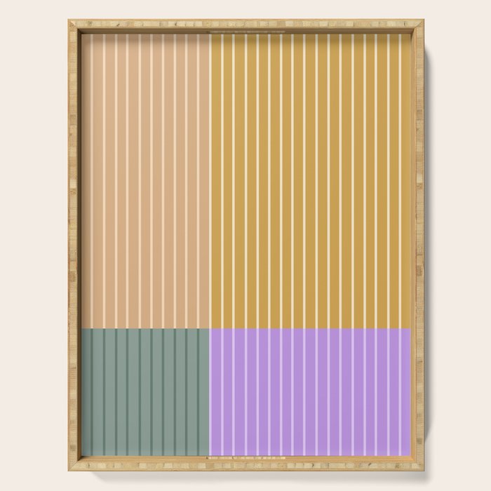 Color Block Line Abstract XLIII Serving Tray Gallery Image 1