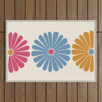 Retro Summer Daisies V Outdoor Rug Gallery Image 1