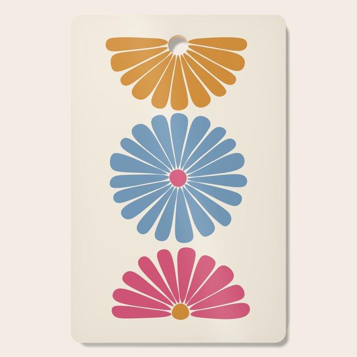 Retro Summer Daisies V Cutting Board Gallery Image 1