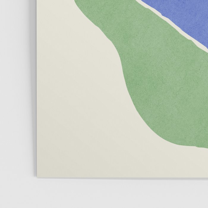 Color Block Abstract Leaf - Blue Green Poster Gallery Image 3