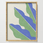 Color Block Abstract Leaf - Blue Green Serving Tray Gallery Image 1