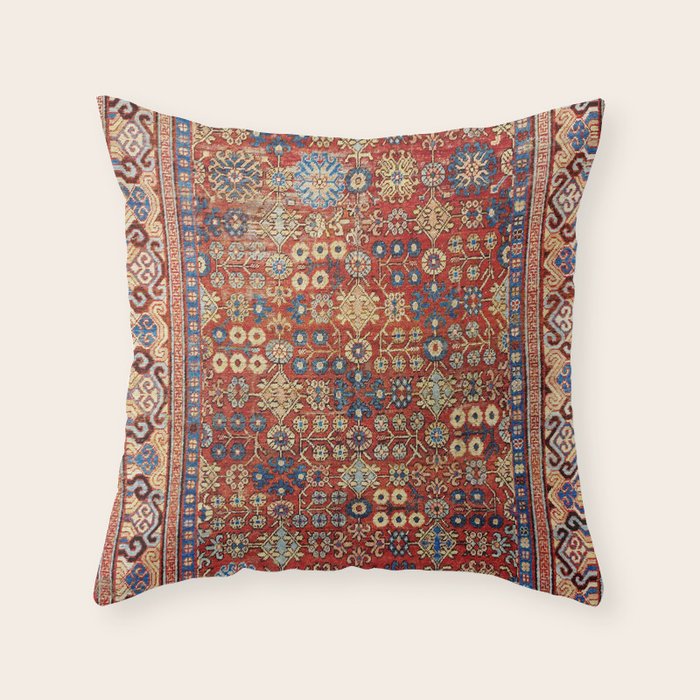Khotan Antique East Turkestan Rug Print Throw Pillow Gallery Image 6