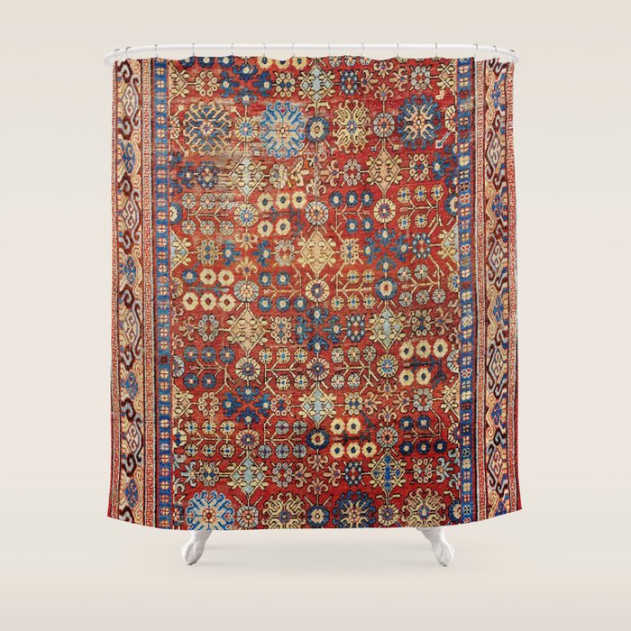 Khotan Antique East Turkestan Rug Print Shower Curtain Gallery Image 1