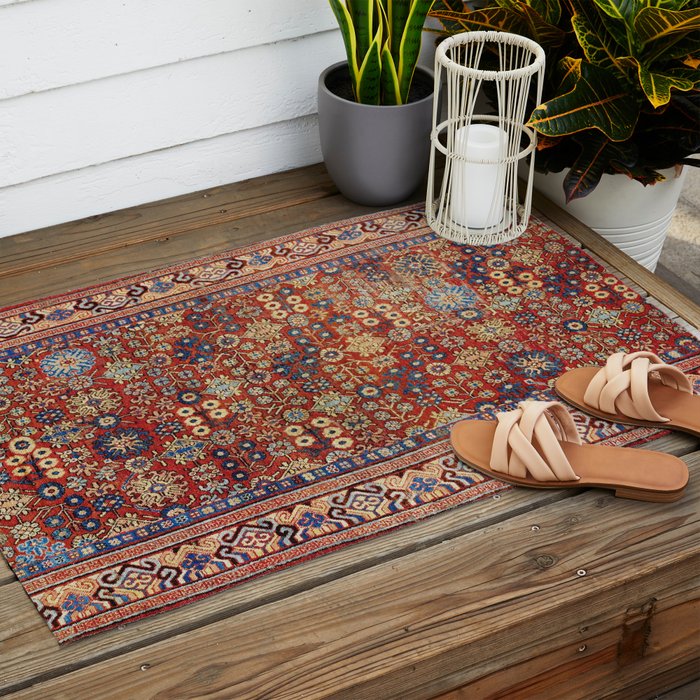 Khotan Antique East Turkestan Rug Print Outdoor Rug Gallery Image 2