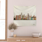 miami florida skyline Wall Tapestry Gallery Image 2