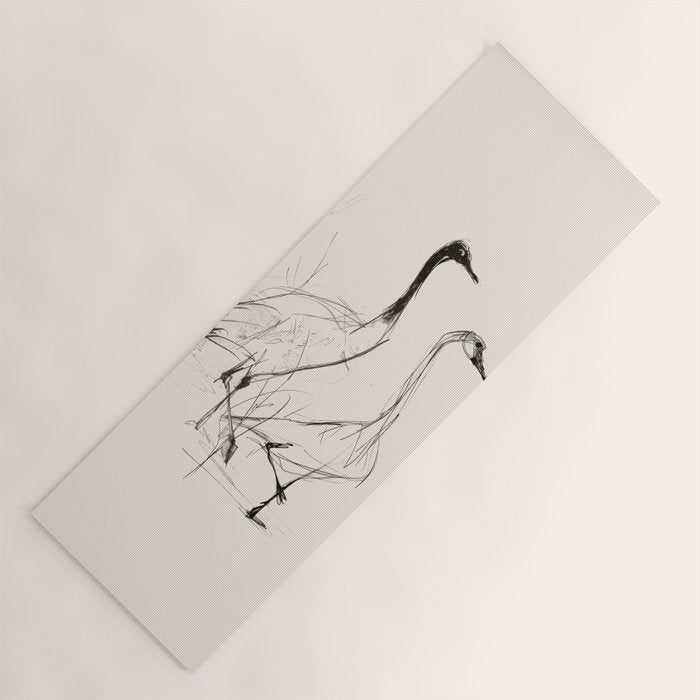 Two Geese - Minimalist Drawing Yoga Mat Gallery Image 1