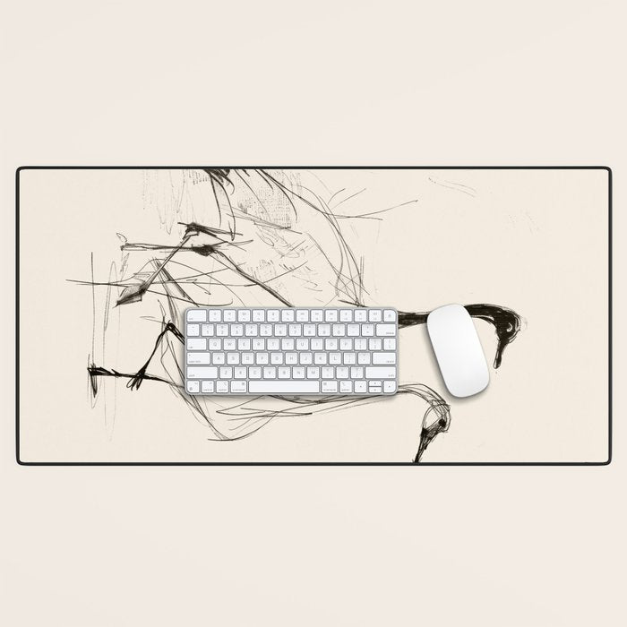 Two Geese - Minimalist Drawing Desk Mat Gallery Image 1