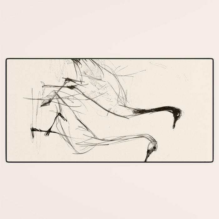Two Geese - Minimalist Drawing Desk Mat Gallery Image 3
