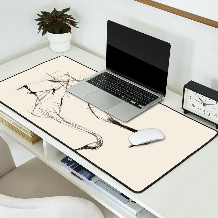 Two Geese - Minimalist Drawing Desk Mat Gallery Image 2
