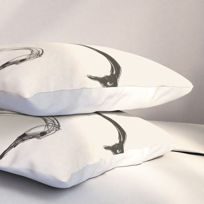 Two Geese - Minimalist Drawing Pillow Sham Gallery Image 3