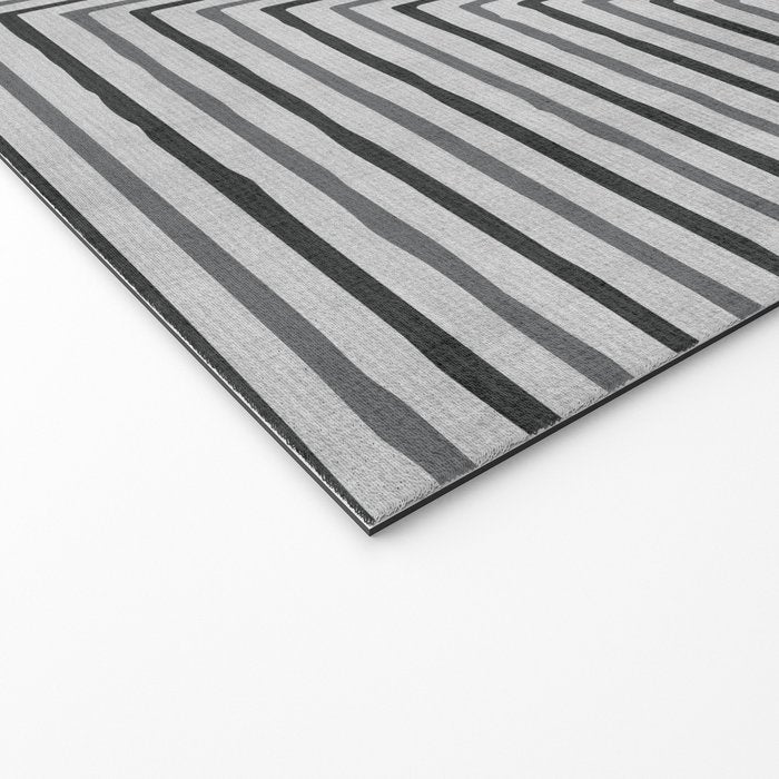 Black Gray Lines Abstract Geometric Minimalism Artwork Welcome Mat Gallery Image 2