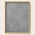 Black Gray Lines Abstract Geometric Minimalism Artwork Serving Tray Gallery Image 1