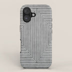 Black Gray Lines Abstract Geometric Minimalism Artwork iPhone Case Gallery Image 1