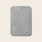 Black Gray Lines Abstract Geometric Minimalism Artwork Bath Mat Gallery Image 1