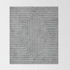 Black Gray Lines Abstract Geometric Minimalism Artwork Throw Blanket Gallery Image 2