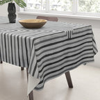 Black Gray Lines Abstract Geometric Minimalism Artwork Tablecloth Gallery Image 3