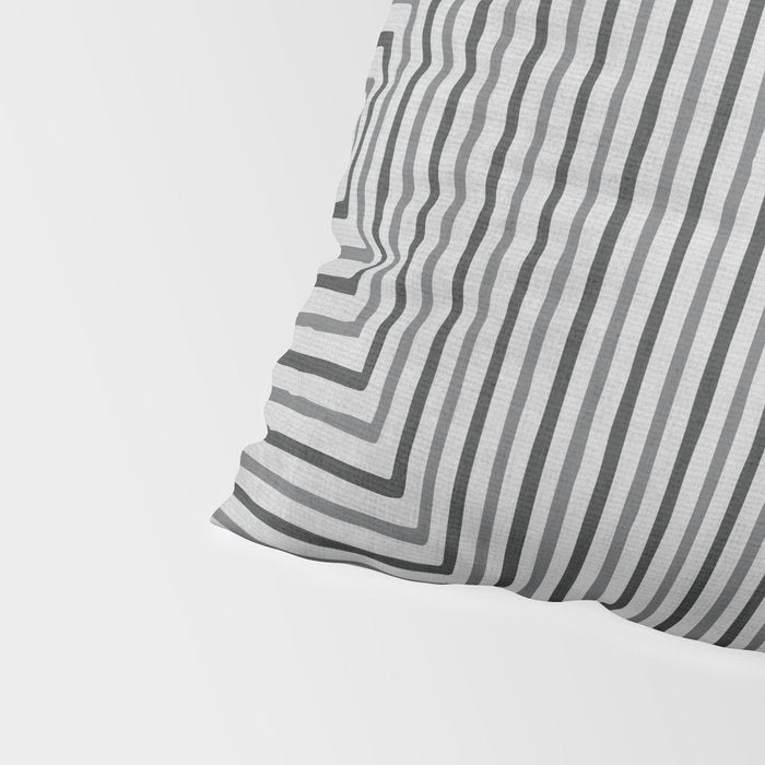 Black Gray Lines Abstract Geometric Minimalism Artwork Pillow Sham Gallery Image 4