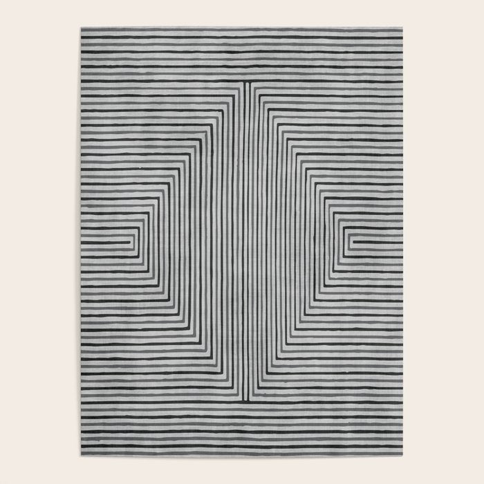 Black Gray Lines Abstract Geometric Minimalism Artwork Poster Gallery Image 4