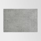 Black Gray Lines Abstract Geometric Minimalism Artwork Rug Gallery Image 2