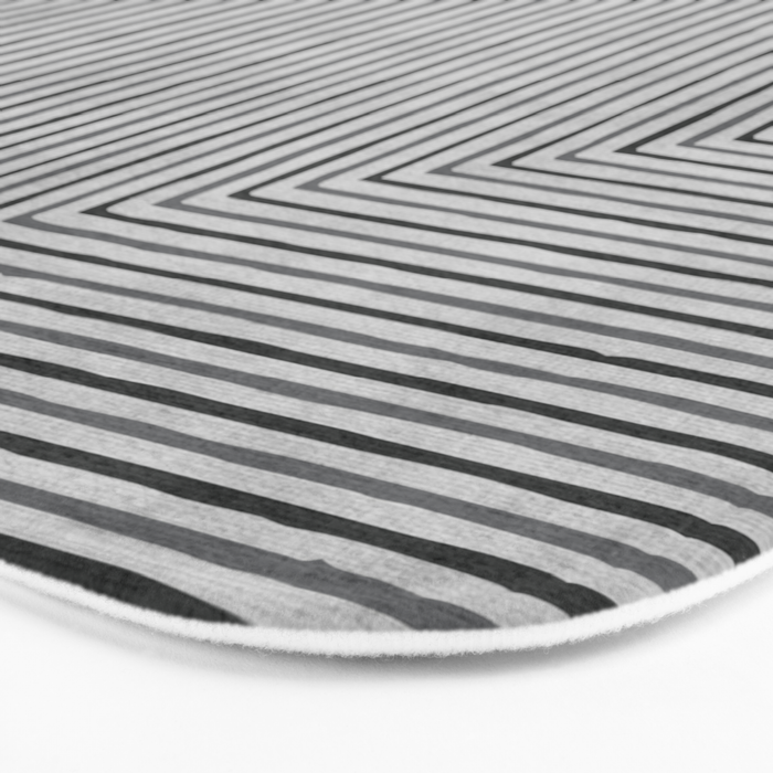 Black Gray Lines Abstract Geometric Minimalism Artwork Bath Mat Gallery Image 3