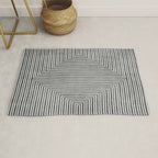 Black Gray Lines Abstract Geometric Minimalism Artwork Rug Gallery Image 1