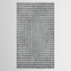 Black Gray Lines Abstract Geometric Minimalism Artwork Tablecloth Gallery Image 2