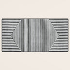 Black Gray Lines Abstract Geometric Minimalism Artwork Desk Mat Gallery Image 3