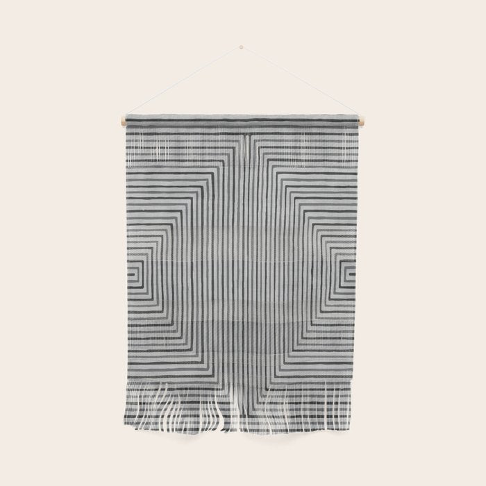 Black Gray Lines Abstract Geometric Minimalism Artwork Wall Hanging Gallery Image 1