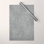 Black Gray Lines Abstract Geometric Minimalism Artwork Wrapping Paper Gallery Image 1