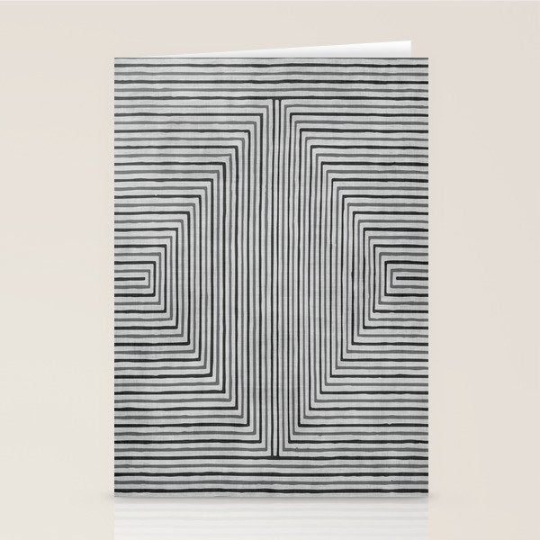 Black Gray Lines Abstract Geometric Minimalism Artwork Stationery Card Gallery Image 1