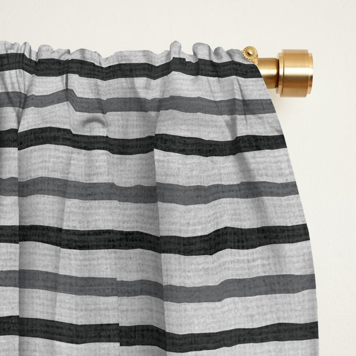Black Gray Lines Abstract Geometric Minimalism Artwork Window Curtain Gallery Image 2